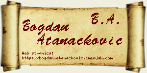 Bogdan Atanacković vizit kartica
